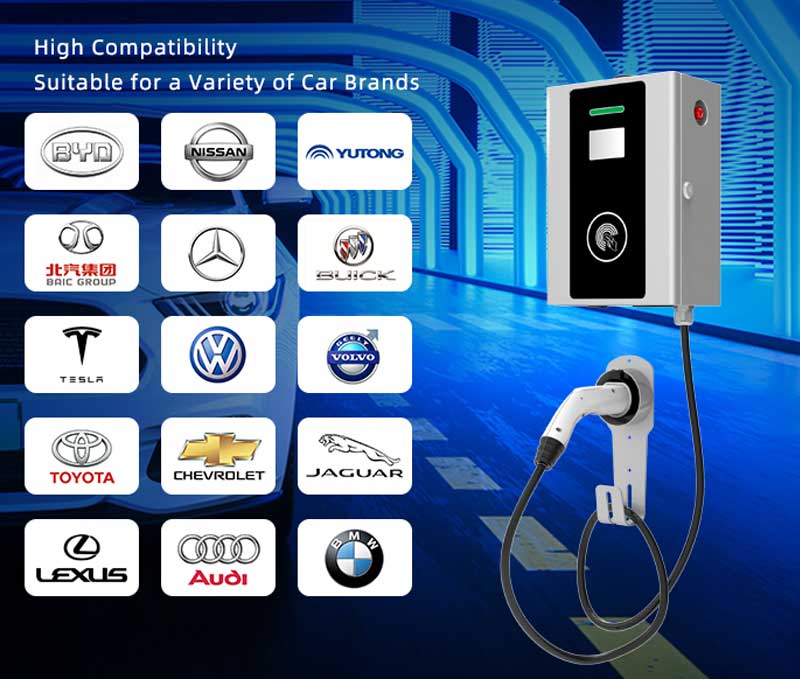 Wall-mounted ev charger adapted for electric vehicles